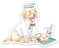Cafe Du Monde Puppy Waiter Die Cut Stickers