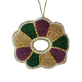 King Cake Mardi Gras Beaded Ornament