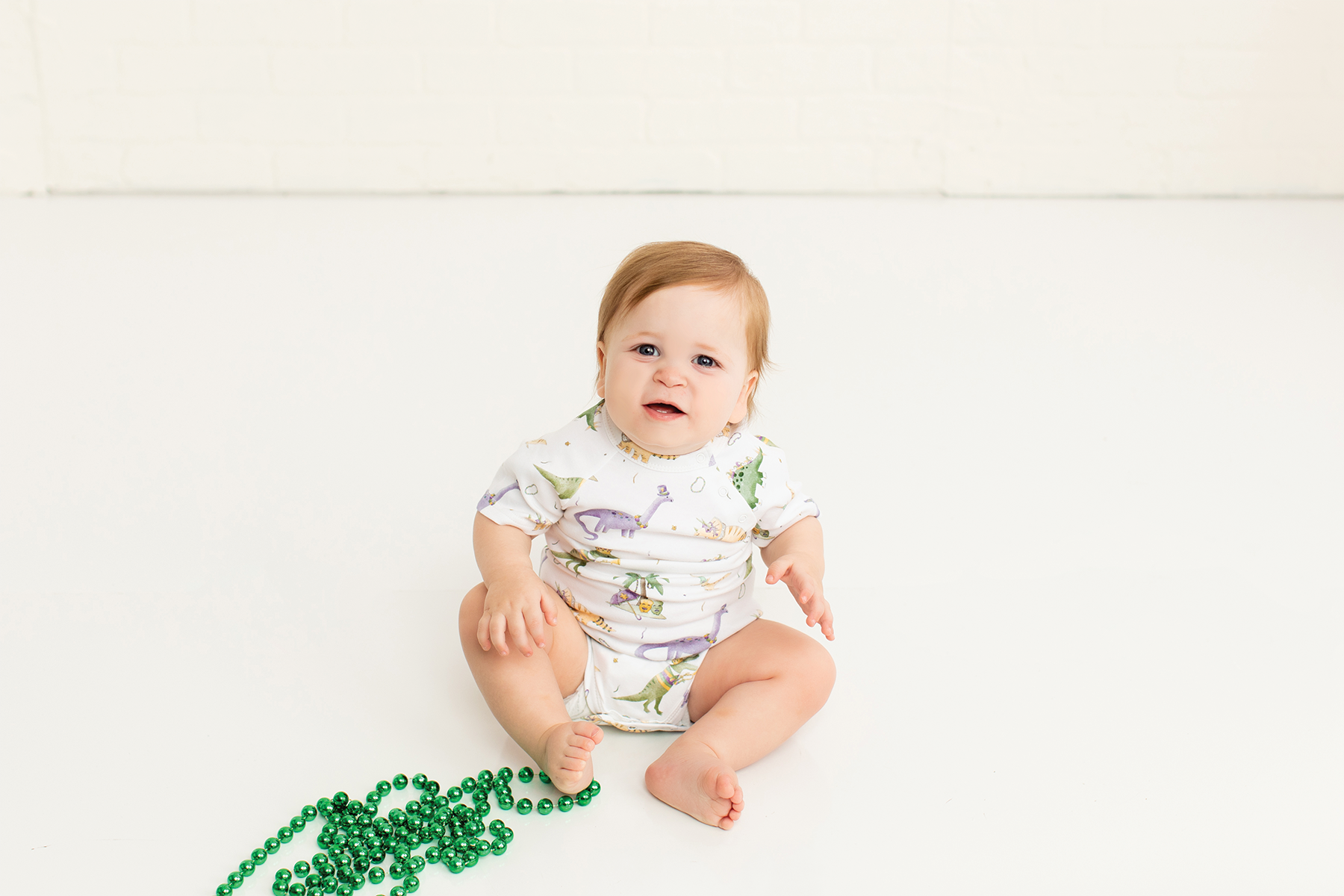 Mardi Gras-Saurus Organic Cotton Mardi Gras Onesie