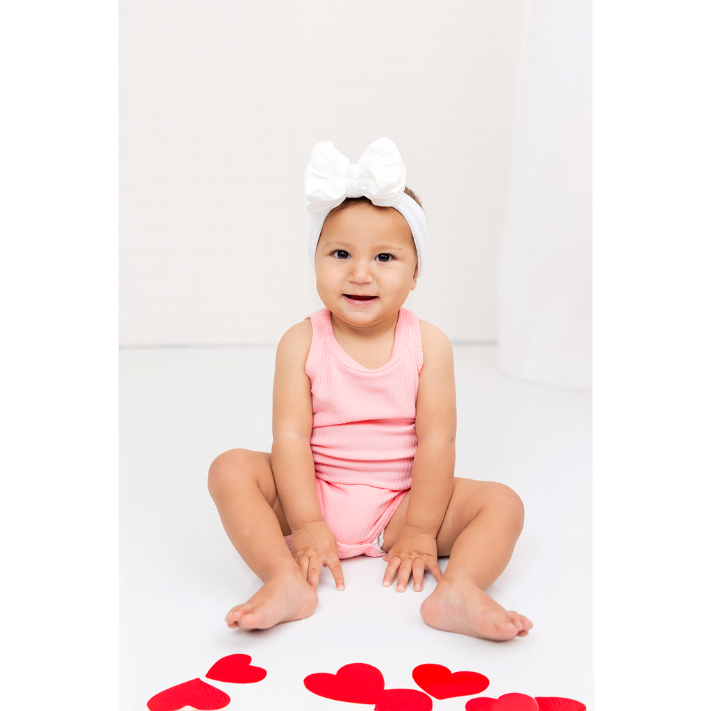 Bubble Gum Ribbed Organic Cotton Baby Onesie