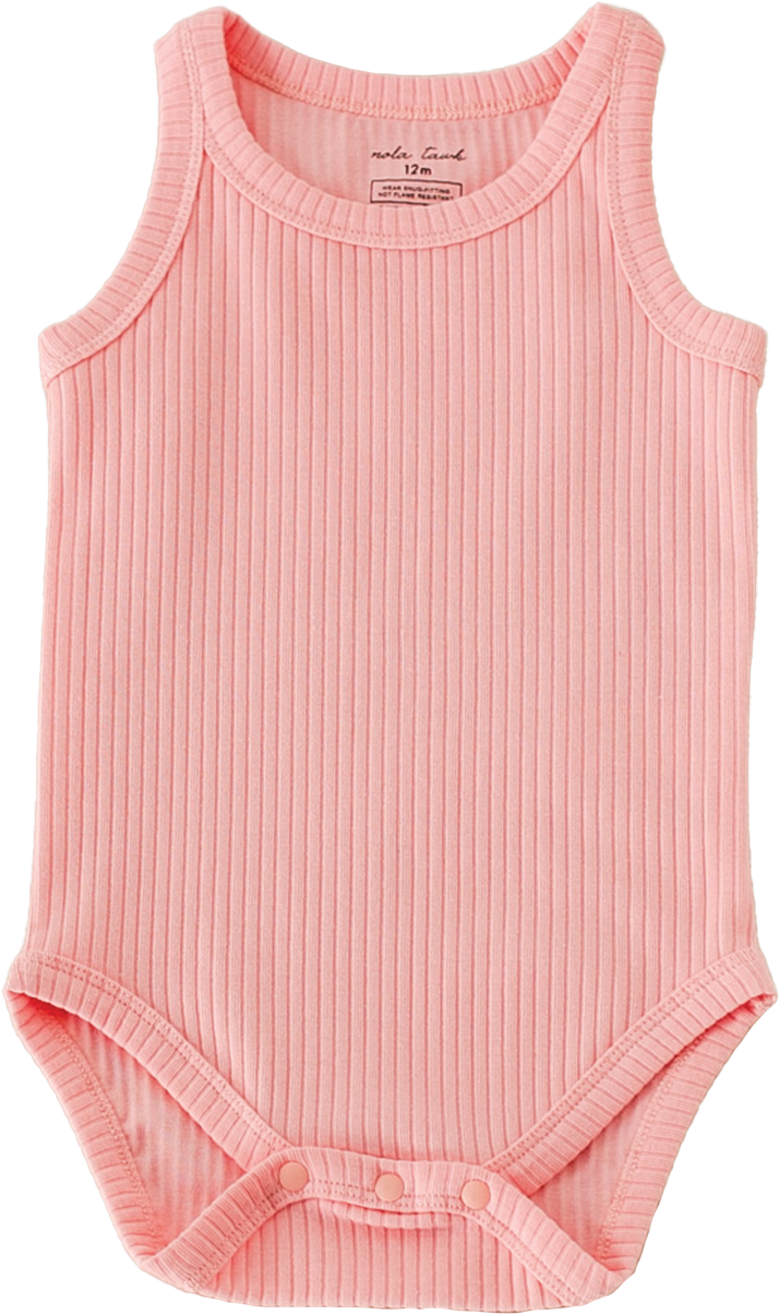Bubble Gum Ribbed Organic Cotton Baby Onesie