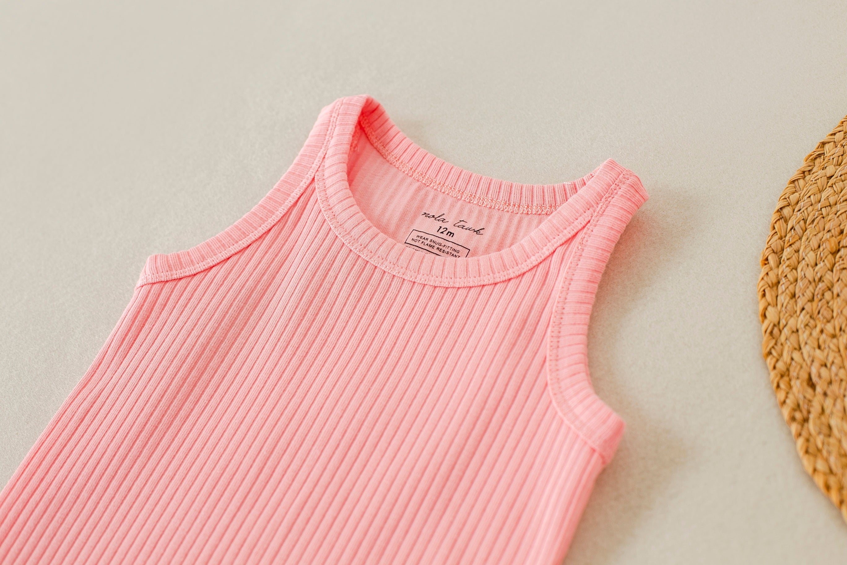 Bubble Gum Ribbed Organic Cotton Baby Onesie