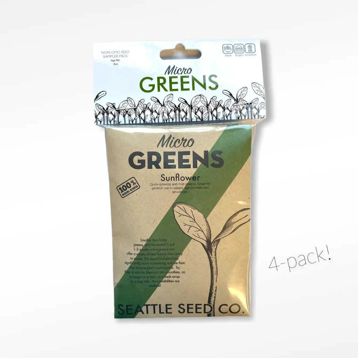 Non-GMO Microgreens Sampler Pack Eco My Home Microgreens Seattle Seed Company ecomyhome.store United States