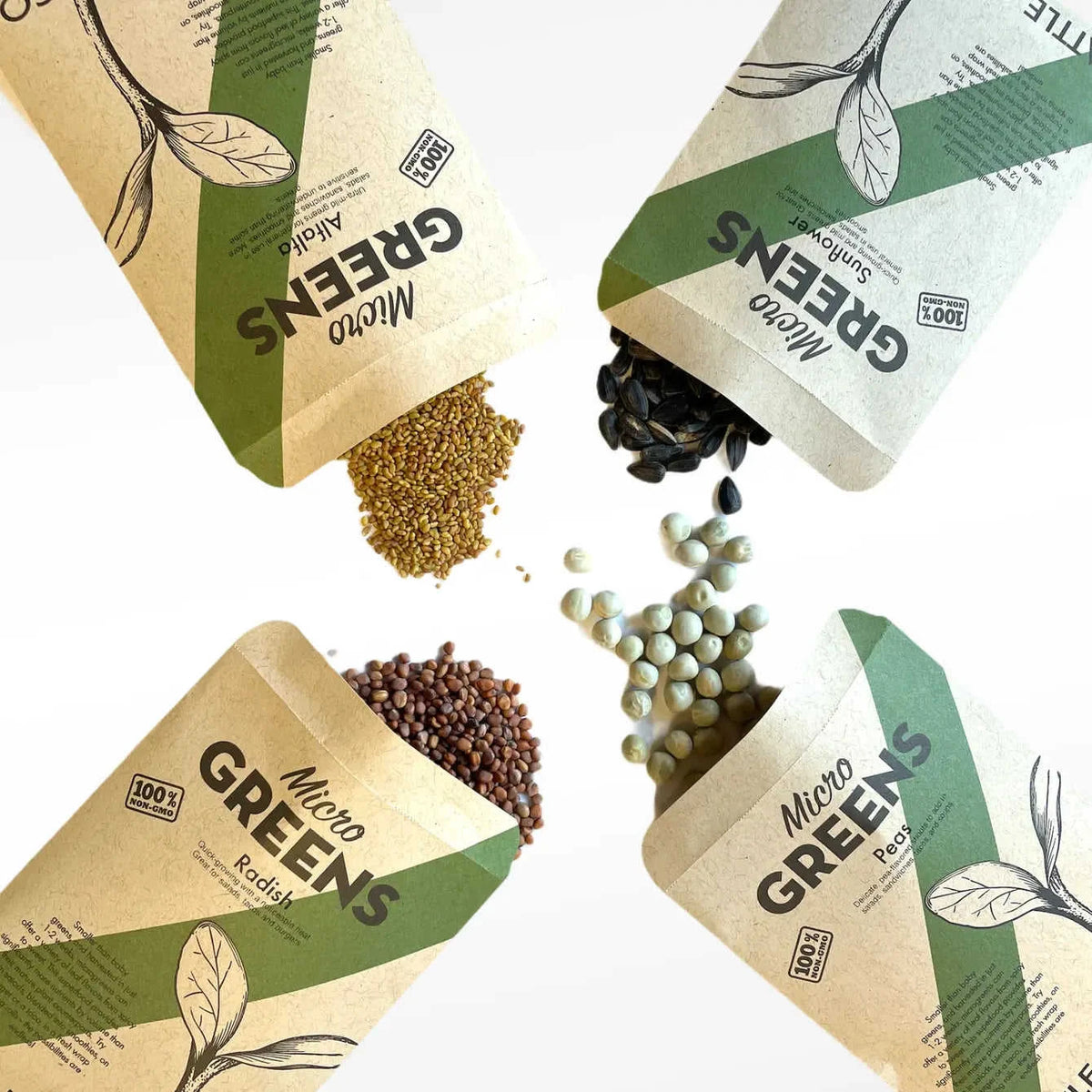Non-GMO Microgreens Sampler Pack Eco My Home Microgreens Seattle Seed Company ecomyhome.store United States