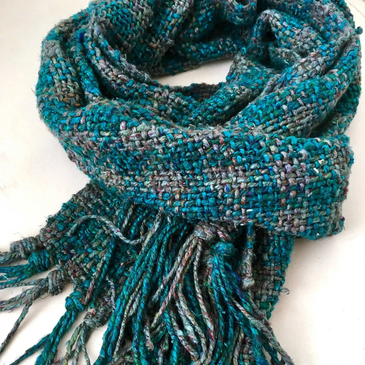 Ocean Storm Tweed Scarf Weaving Kit Eco My Home Kits Darn Good Yarn ecomyhome.store United States