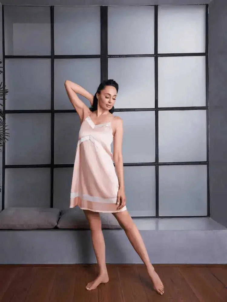 Organic Cotton & Silk Nightdress with built-in bra Eco My Home Bras Salty Season LLC ecomyhome.store United States