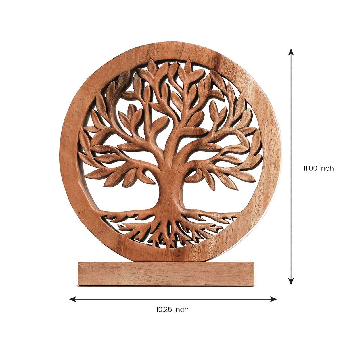 Cloverly Tree of Life Wooden Sculpture – Handmade Decorative Art | Decozen Luxe