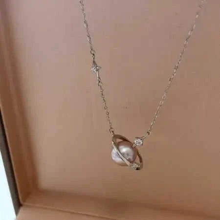 Pearl Planet Pendant Necklace 925 Sterling Silver Eco My Home Necklace Salty Season LLC ecomyhome.store United States