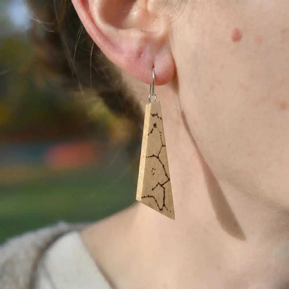 Personalized Star-Chart Olivewood Ascent Earrings Eco My Home Earrings PRW Made ecomyhome.store United States