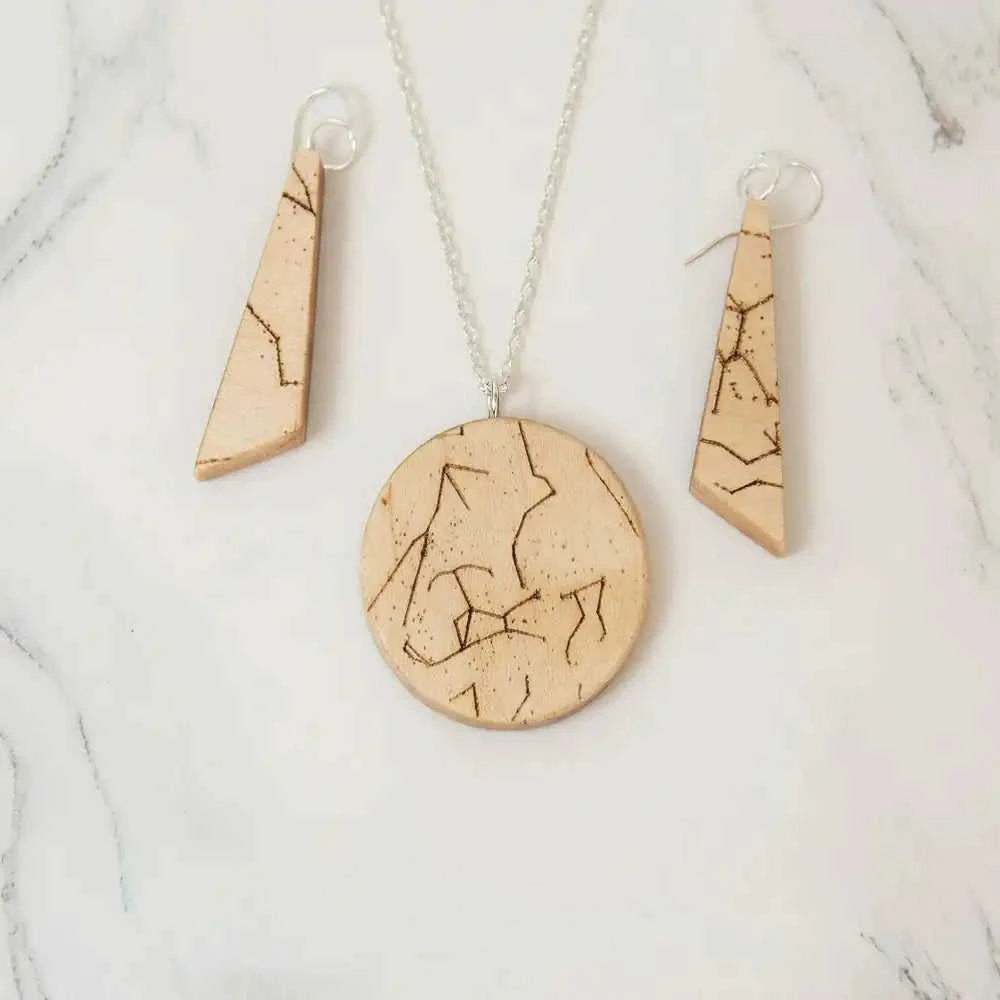 Personalized Star-Chart Olivewood Ascent Earrings Eco My Home Earrings PRW Made ecomyhome.store United States