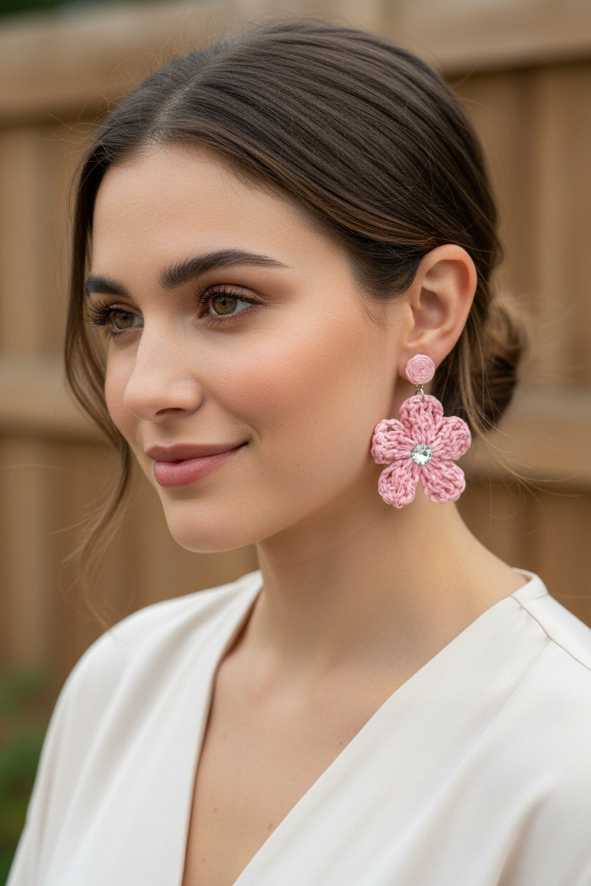 Women’s Handmade Daisy Earrings – Dennis M Crystal Floral Design