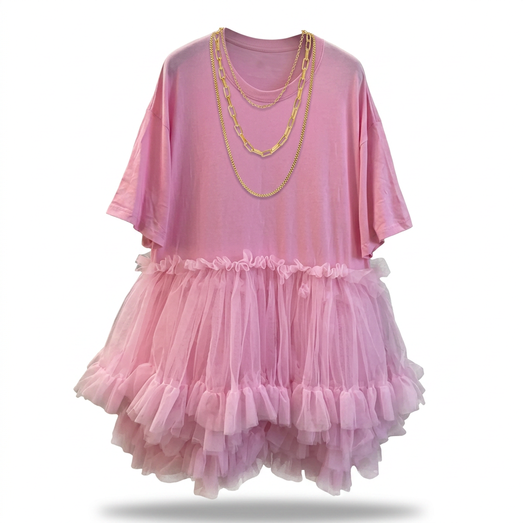 Radiant Mesh Ruffle Mini Dress