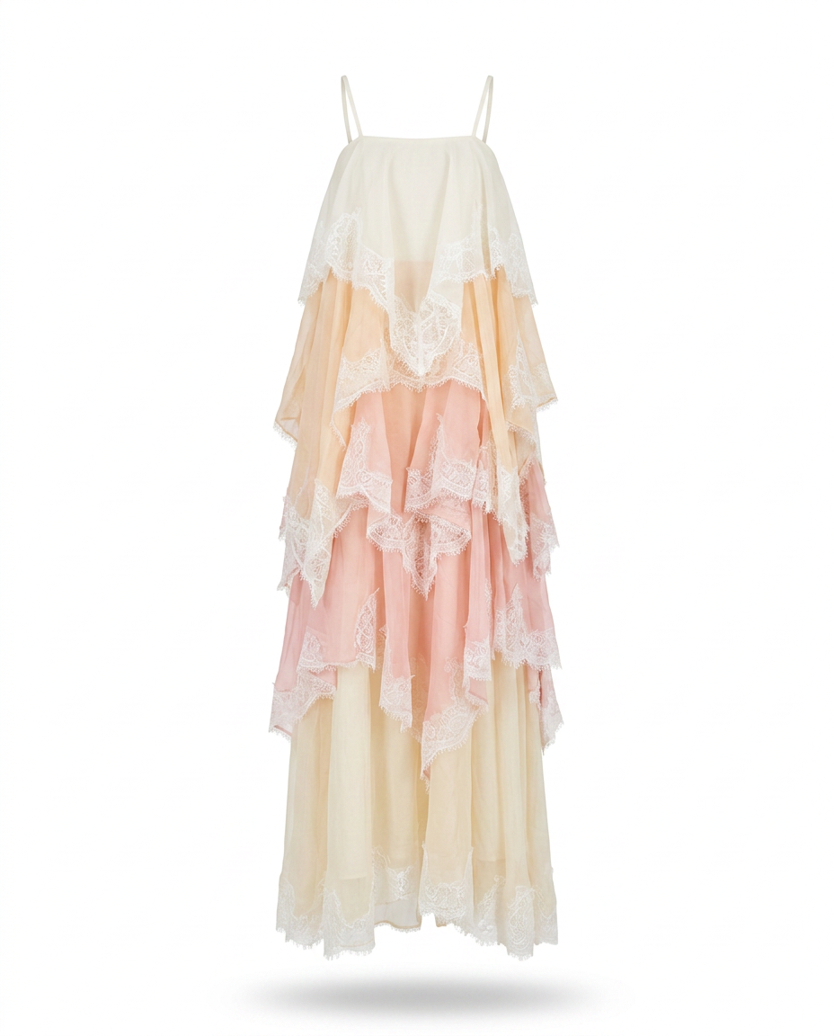 Divine Embroidered Tiered Maxi Dress
