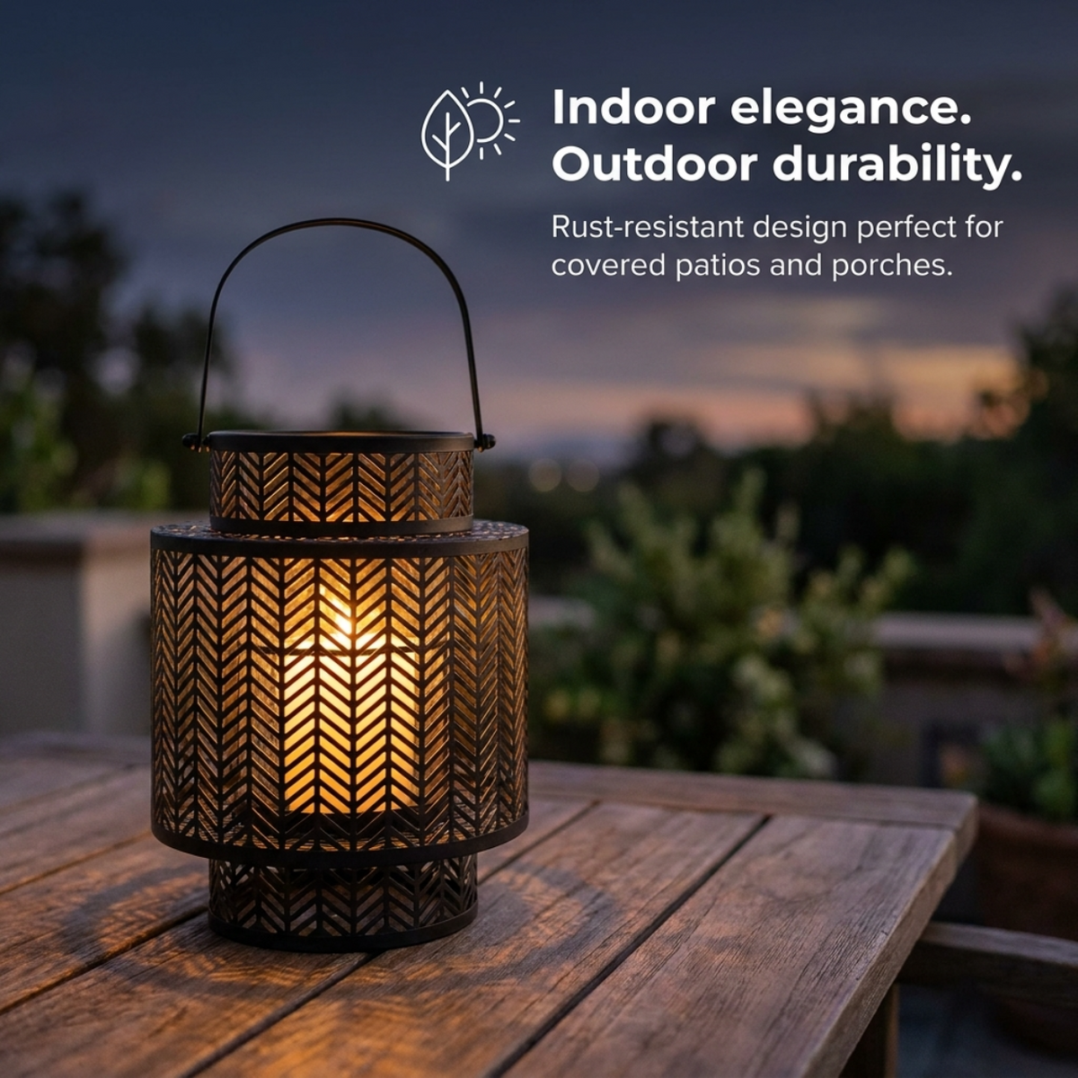 Hanging Candle Lantern – Black Mesh Lantern Design with Cozy Flickering Light