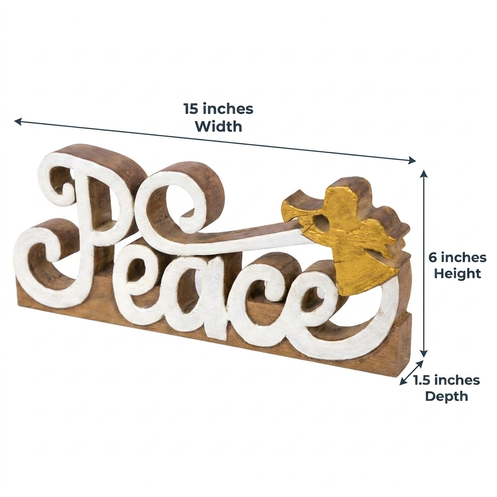 Wooden Peace Sculpture – Tranquil Peace, Acacia