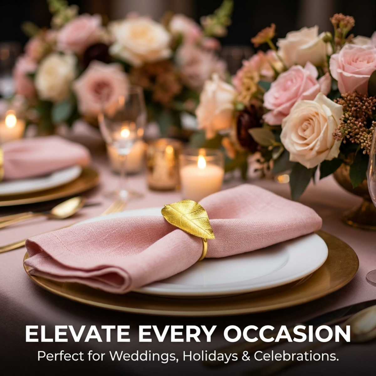 Gold Leaf Napkin Rings – Leaf Harmony