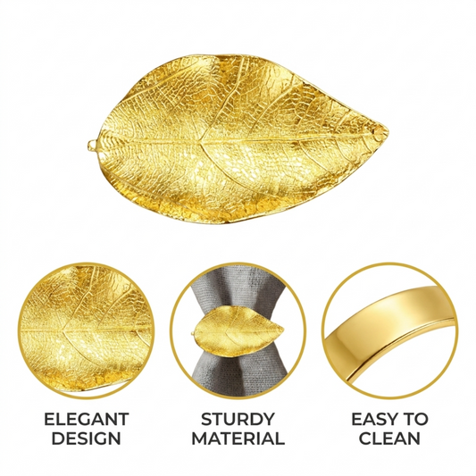 Gold Leaf Napkin Rings – Leaf Harmony