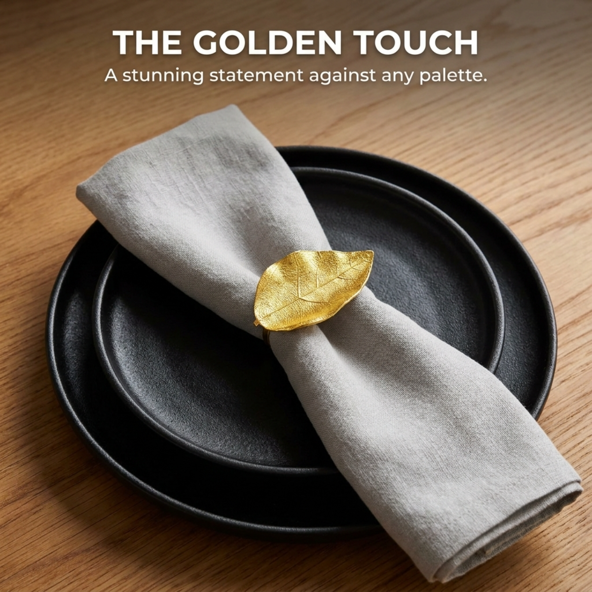 Gold Leaf Napkin Rings – Leaf Harmony