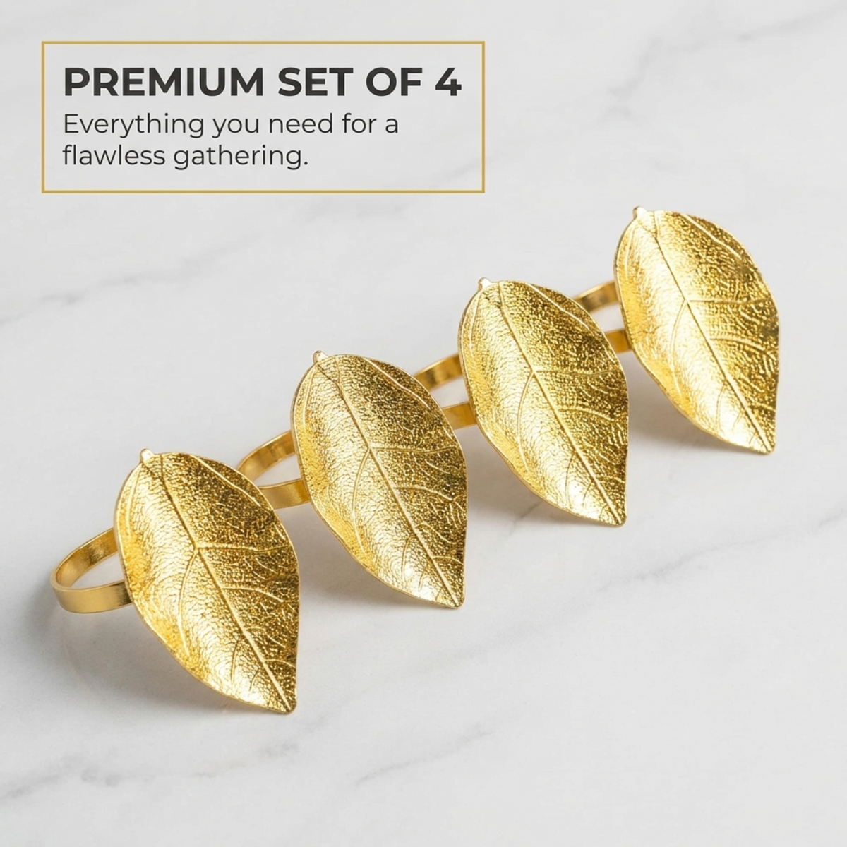 Gold Leaf Napkin Rings – Leaf Harmony