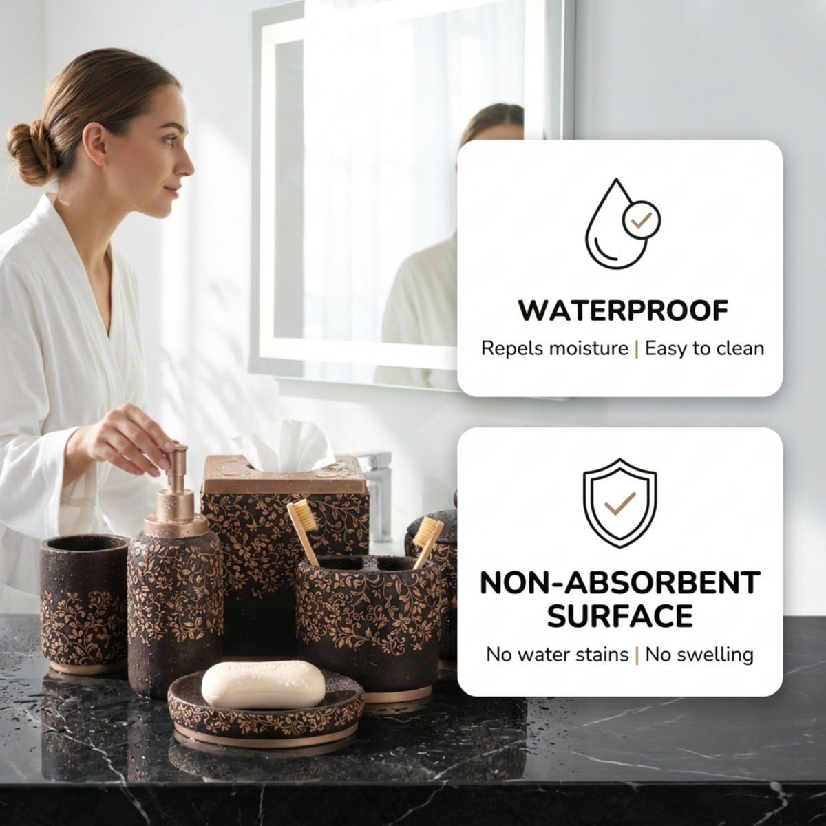 Bathroom Set – Stella, 6 Piece