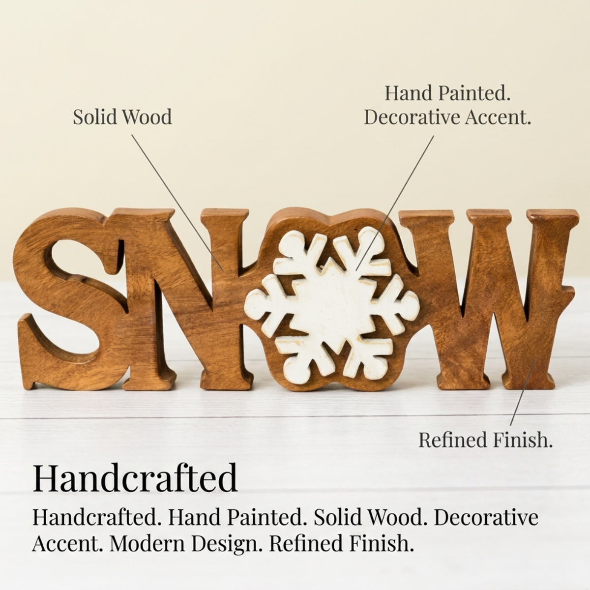 Wooden Snow Sign – Winter Grace, Acacia Wood