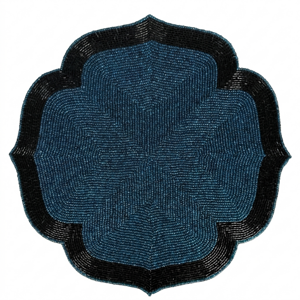 Beaded Placemats – 14 Inch Heat Resistant Dining Table Mats | Elegant Handmade Design