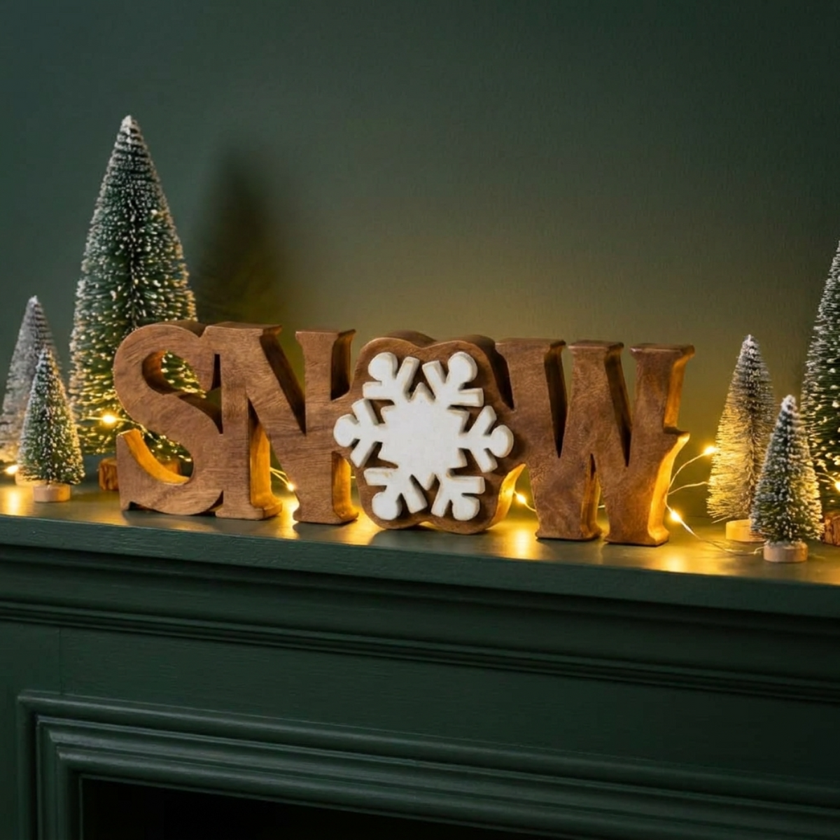 Wooden Snow Sign – Winter Grace, Acacia Wood