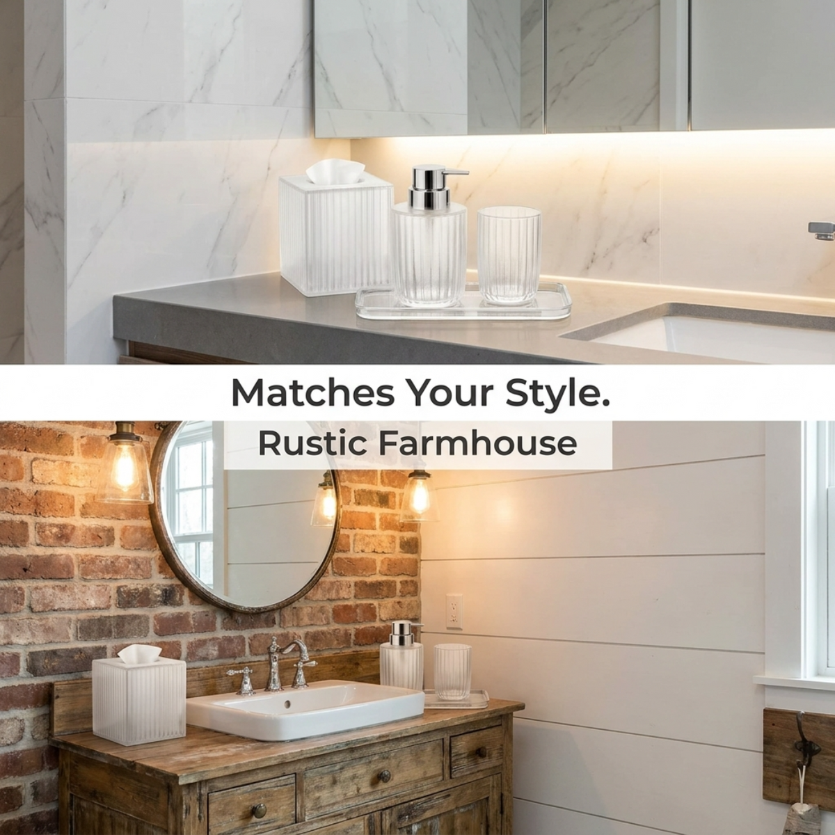 Acrylic Bathroom Set – Shirah, 4 Piece