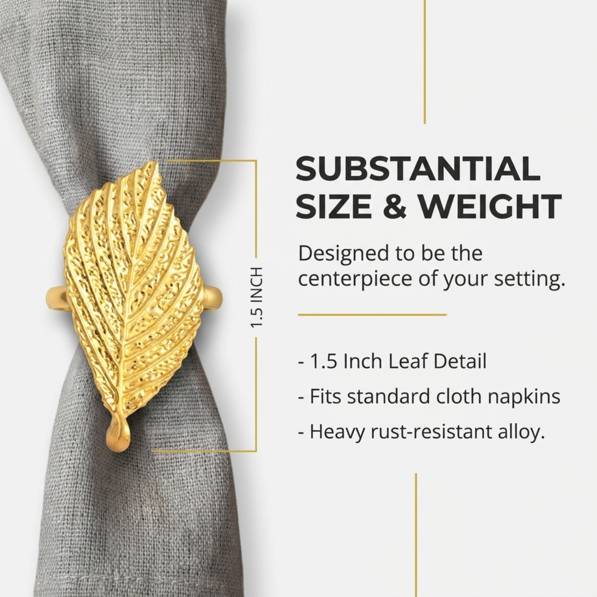 Gold Leaf Napkin Rings – Golden Leaf