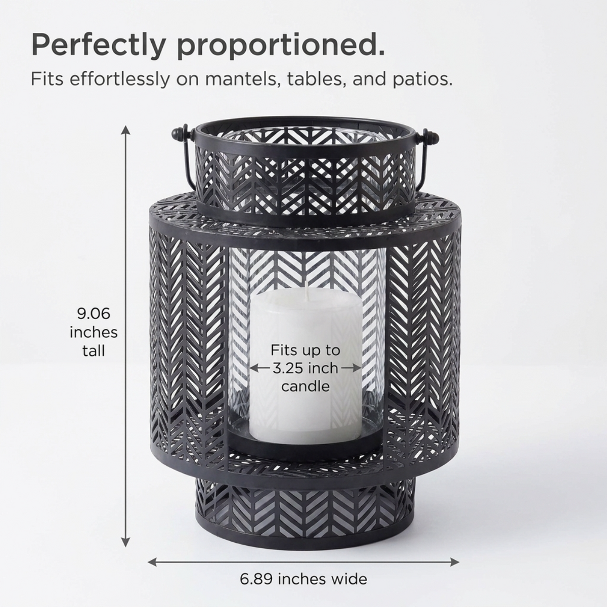 Hanging Candle Lantern – Black Mesh Lantern Design with Cozy Flickering Light