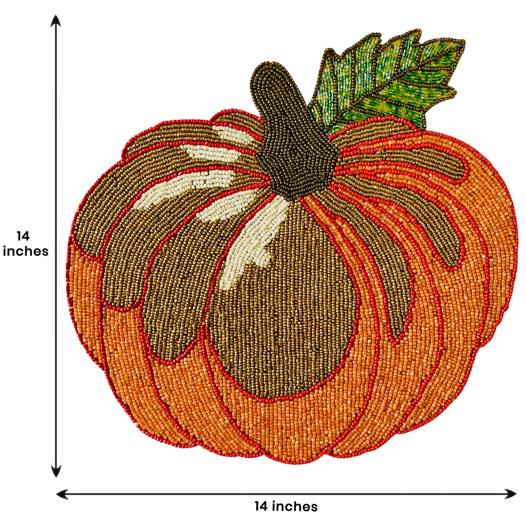 Jadon Ember – Beaded Placemats, The Jadon Autumn Collection Artistic Decorative Dining Table Décor