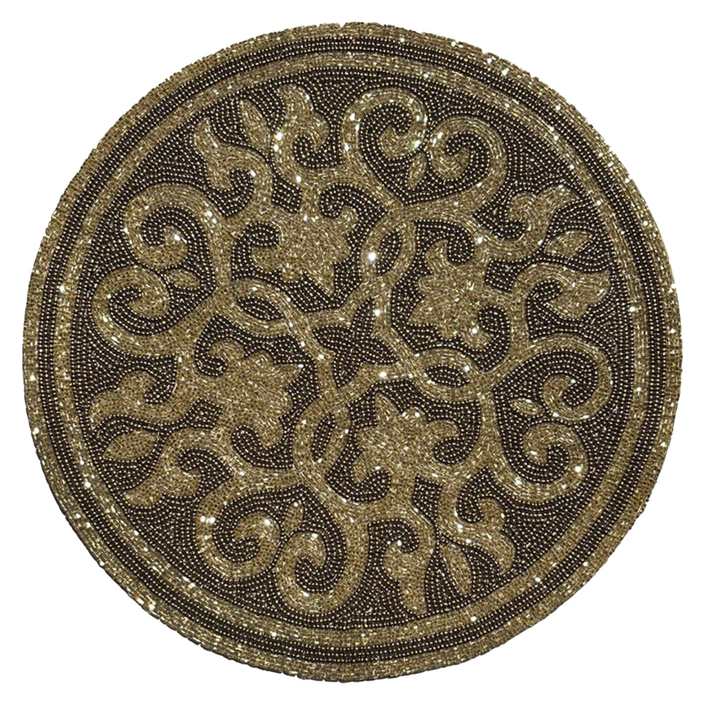 Jolin Grace – Beaded Placemats, The Jolin Collection Elegant Decorative Dining Table Décor 14 inch