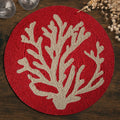 Radiant Charm – Stylish Red Beaded Placemats, Elegant Decorative Dining Table Décor 14 inch