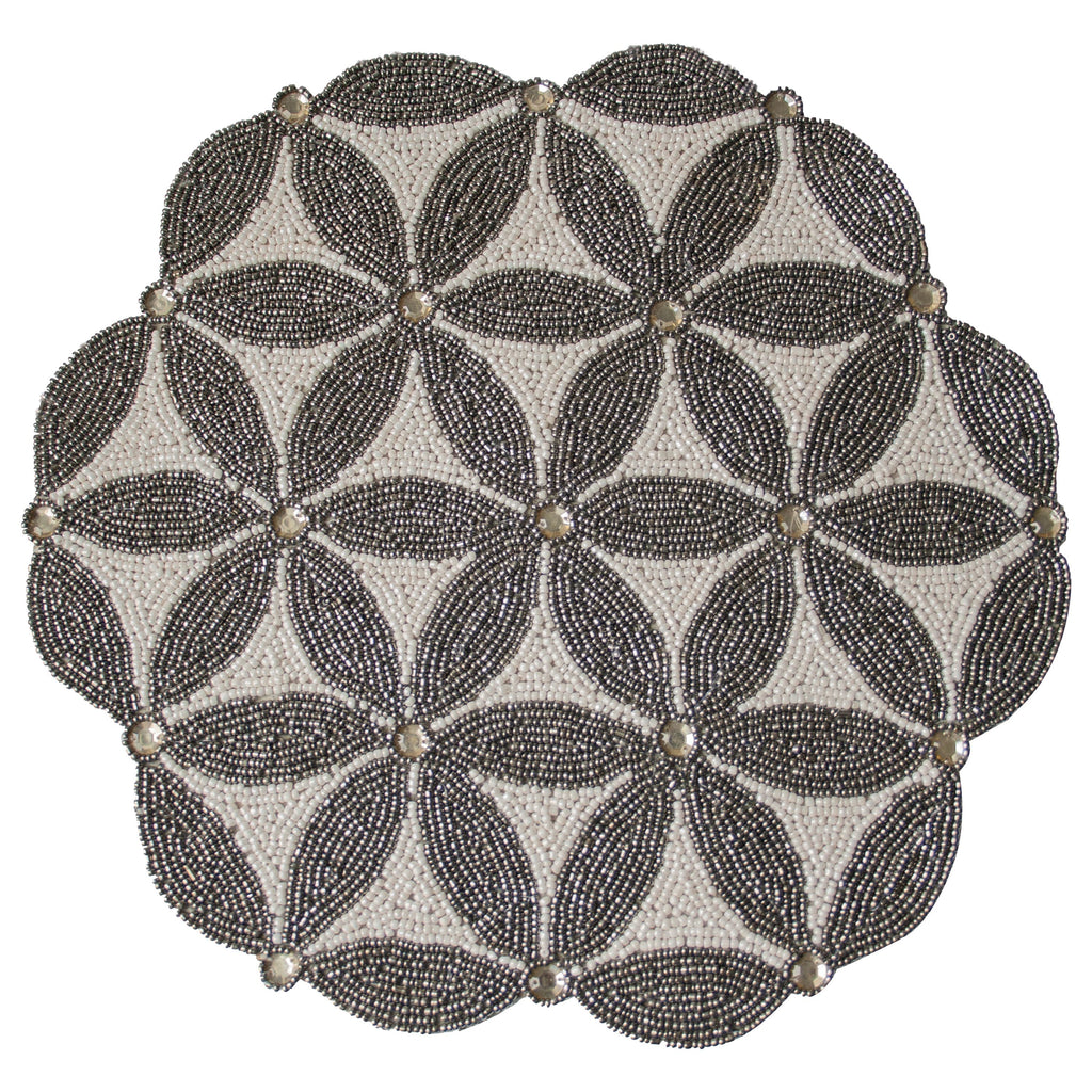 The Naughton Beaded Placemats – Luxurious Decorative Dining Table Décor 14 inch