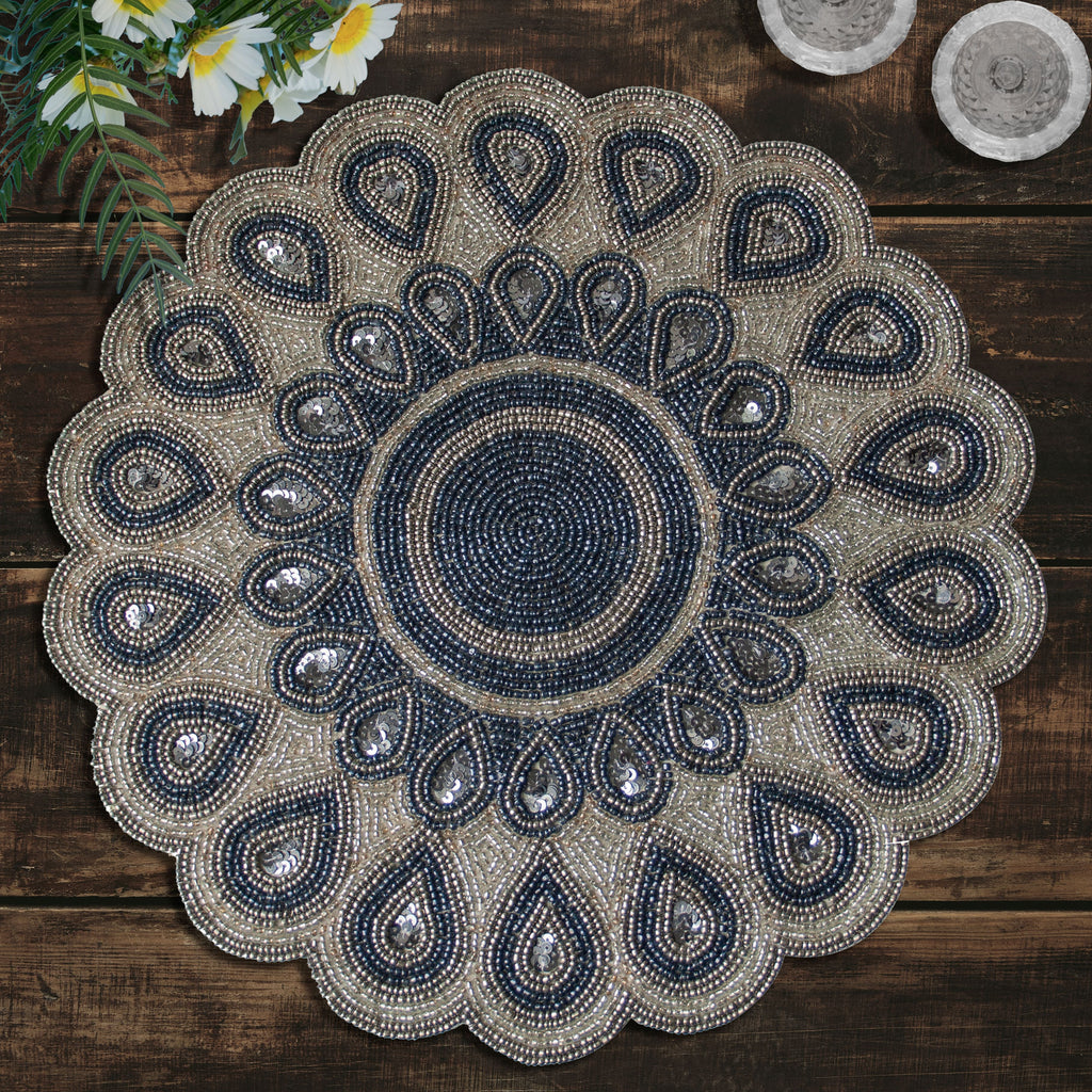The Dodgens Charger Plates Beaded Placemats