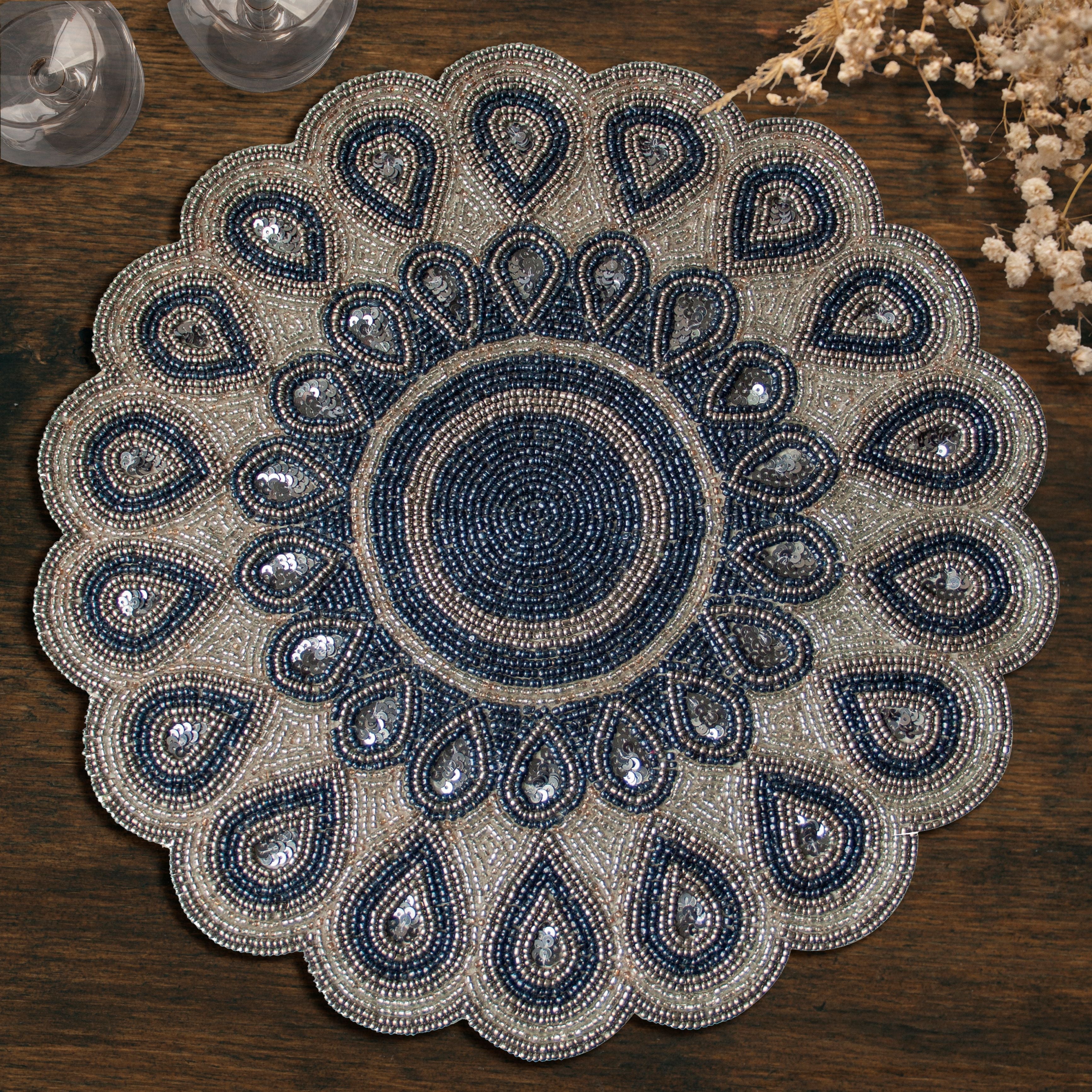 The Dodgens Charger Plates Beaded Placemats