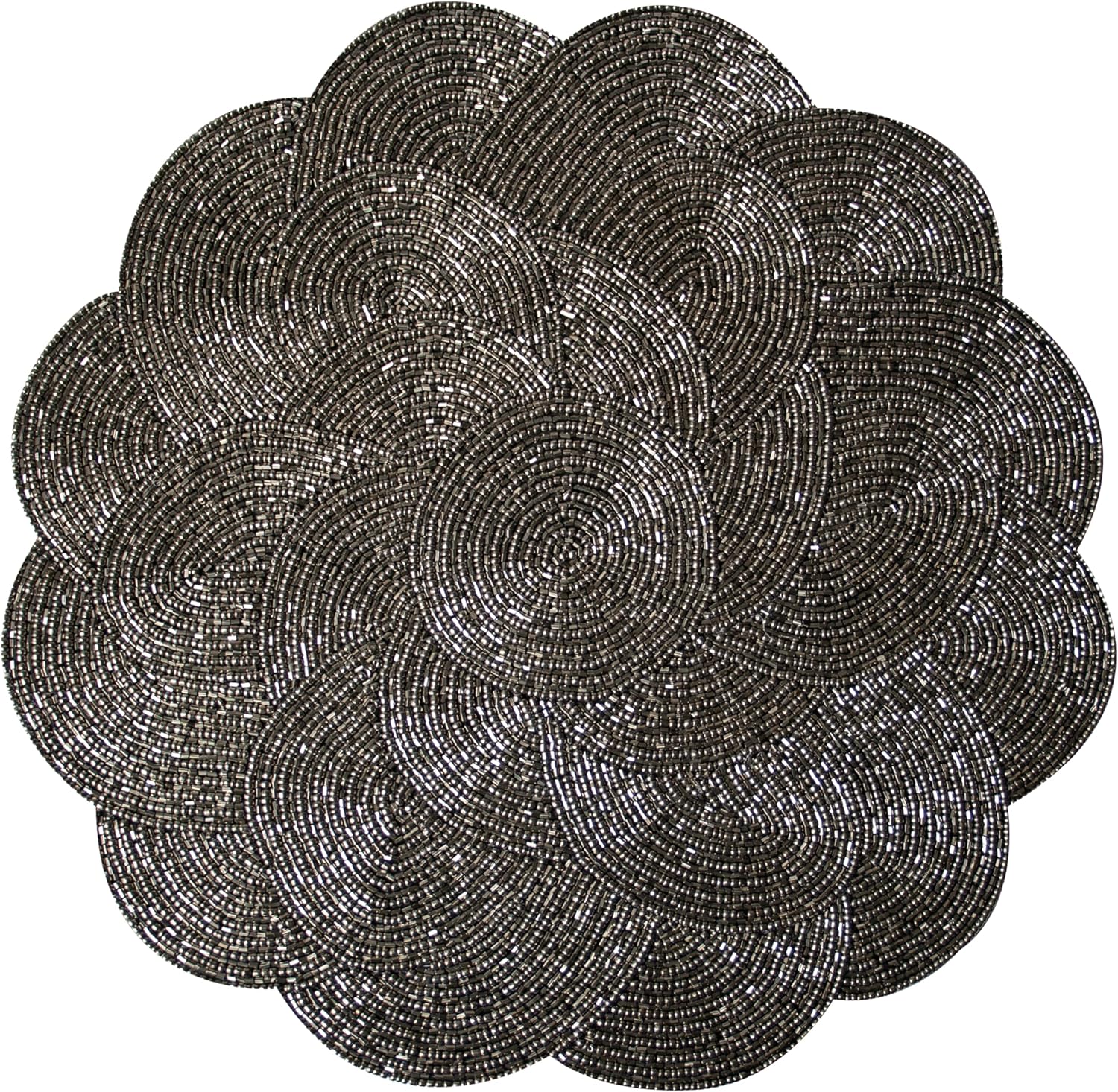 Jovie Bloom Beaded Placemats - Decorative Dining Table Décor 14 inch