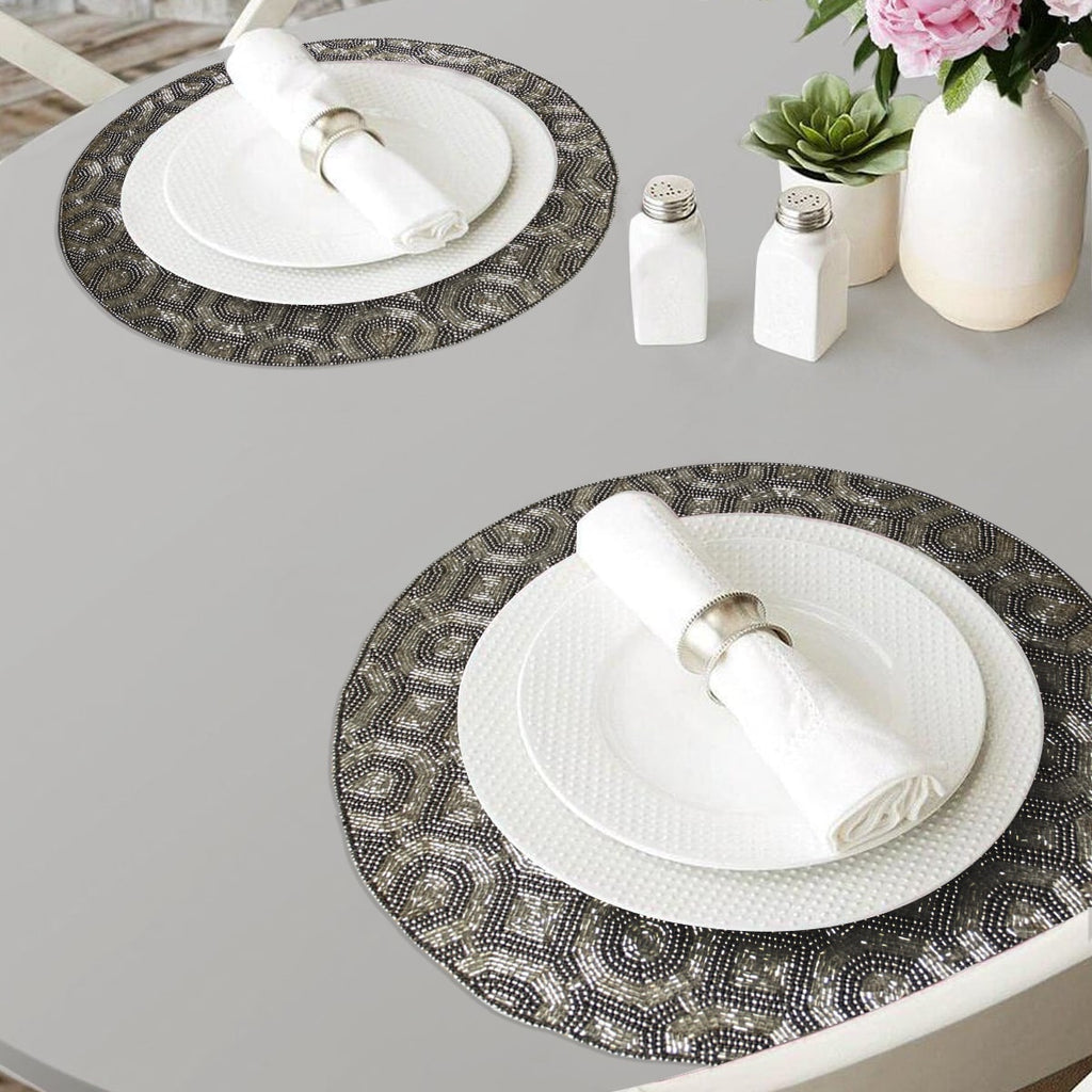 Steinbach Grace Beaded Placemats - Decorative Dining Table Décor 14 inch
