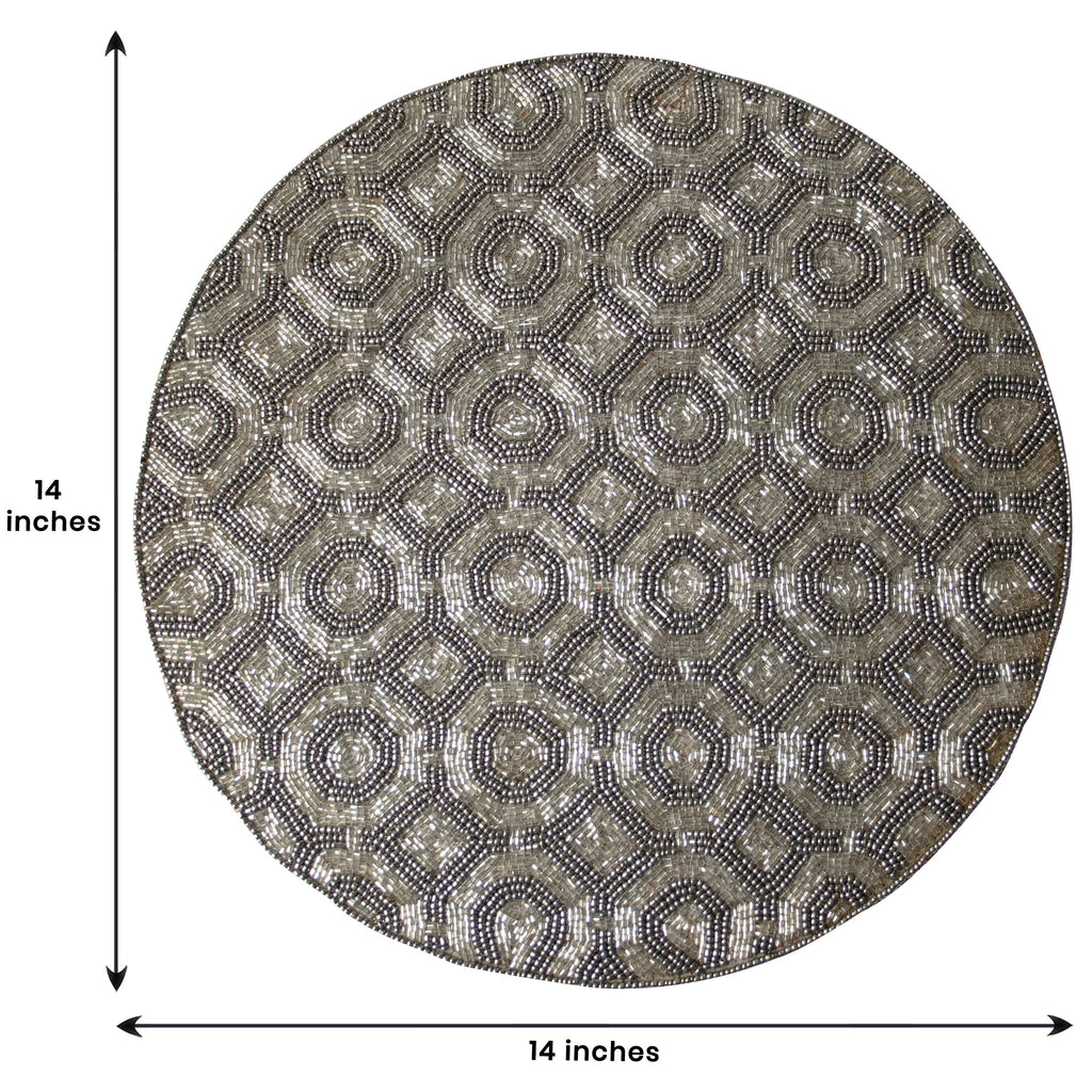 Steinbach Grace Beaded Placemats - Decorative Dining Table Décor 14 inch