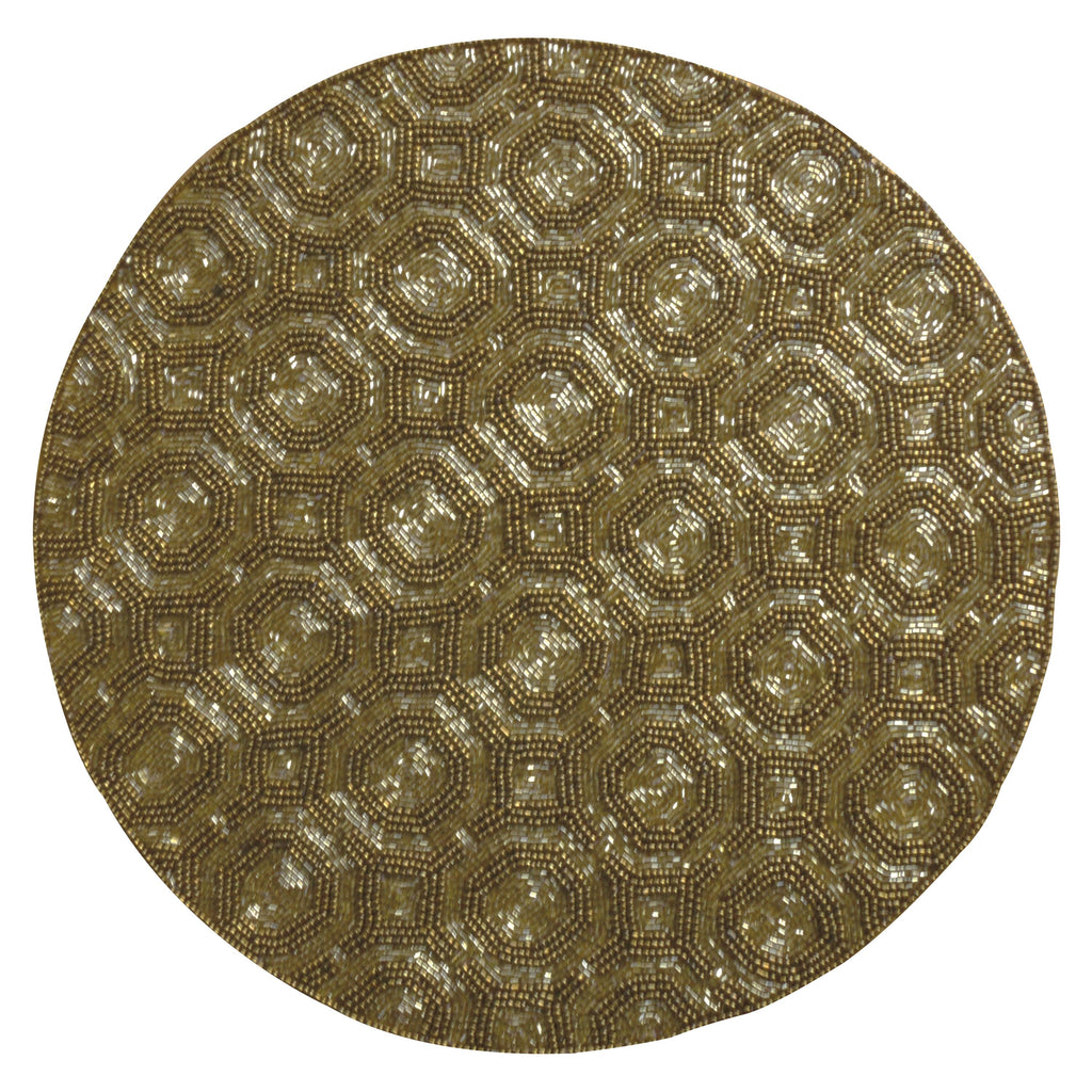 Darvin Grace Beaded Placemats - Elegant Decorative Dining Table Décor 14 inch