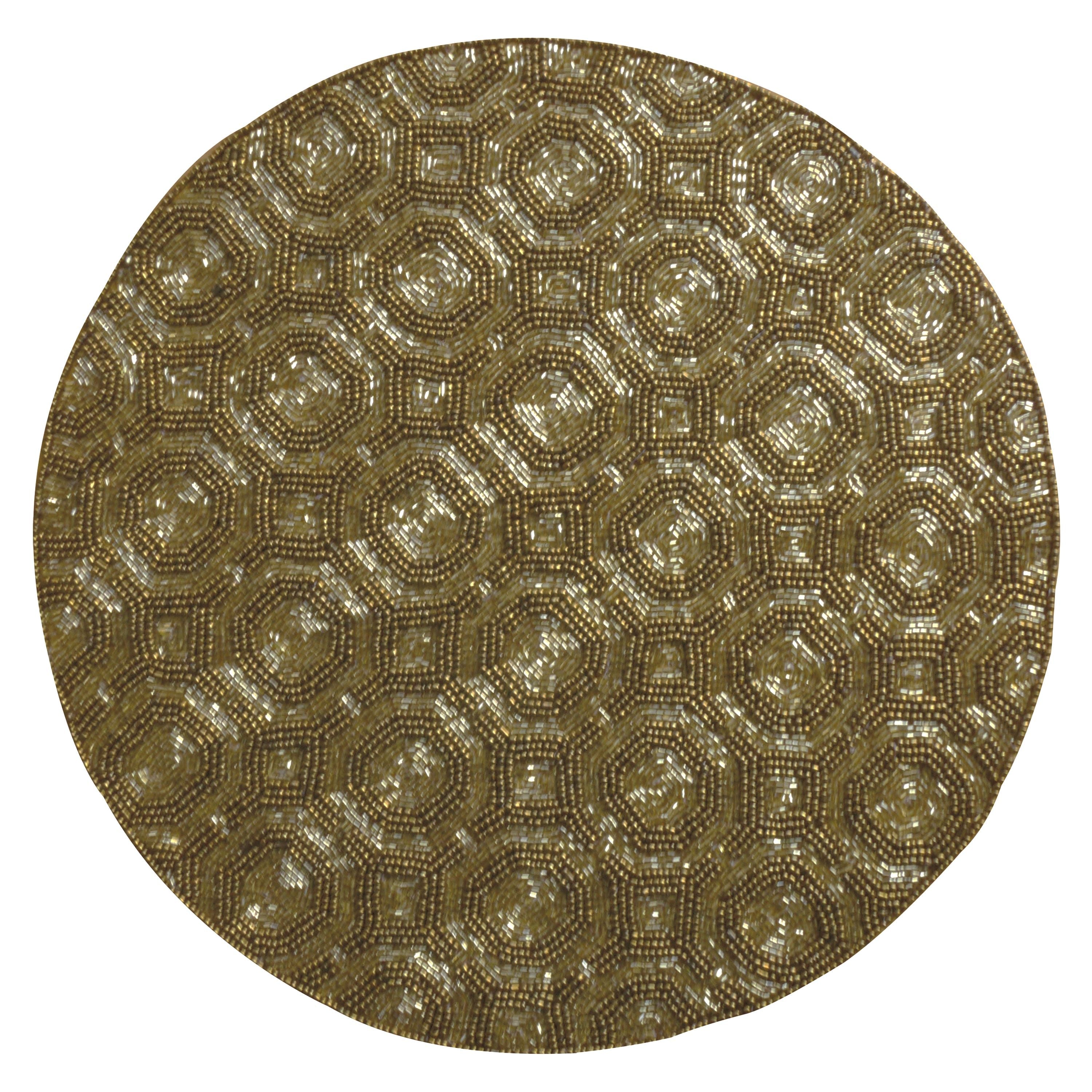 Darvin Grace Beaded Placemats - Elegant Decorative Dining Table Décor 14 inch