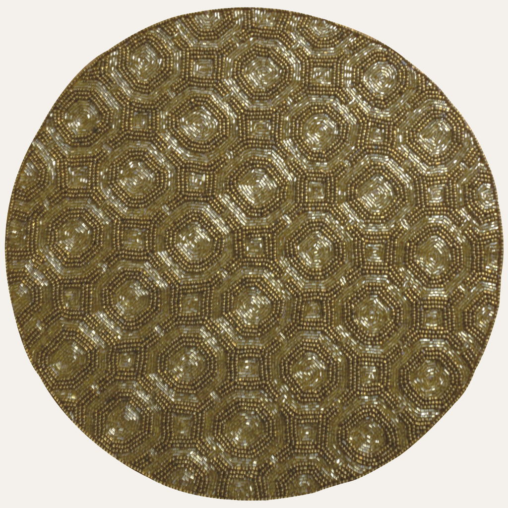 Darvin Grace Beaded Placemats - Elegant Decorative Dining Table Décor 14 inch