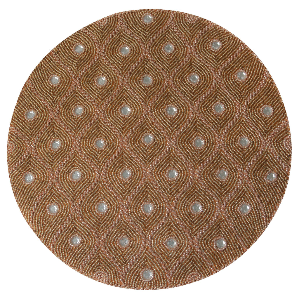 Clement Meadow – Beaded Placemats, The Clement Collection Artistic Decorative Dining Table Décor 14 inch