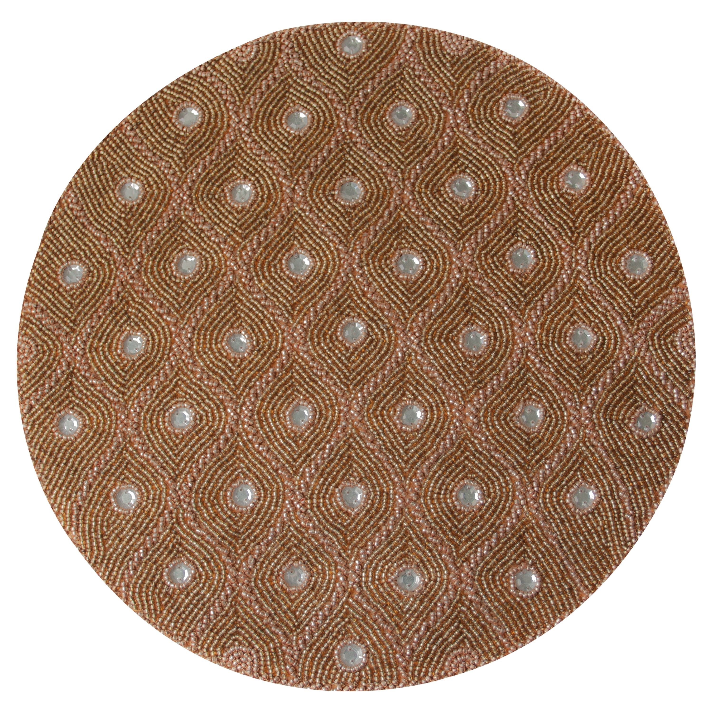 Clement Meadow – Beaded Placemats, The Clement Collection Artistic Decorative Dining Table Décor 14 inch