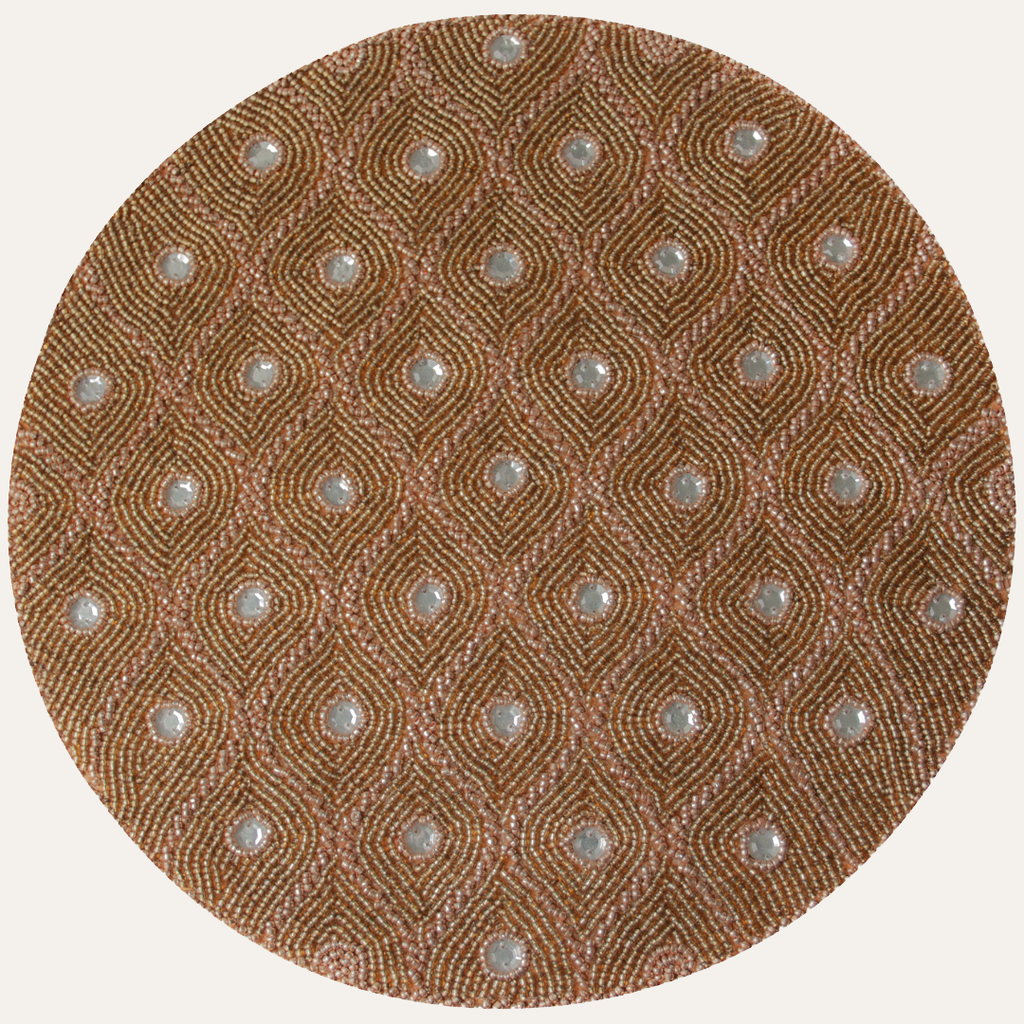 Clement Meadow – Beaded Placemats, The Clement Collection Artistic Decorative Dining Table Décor 14 inch