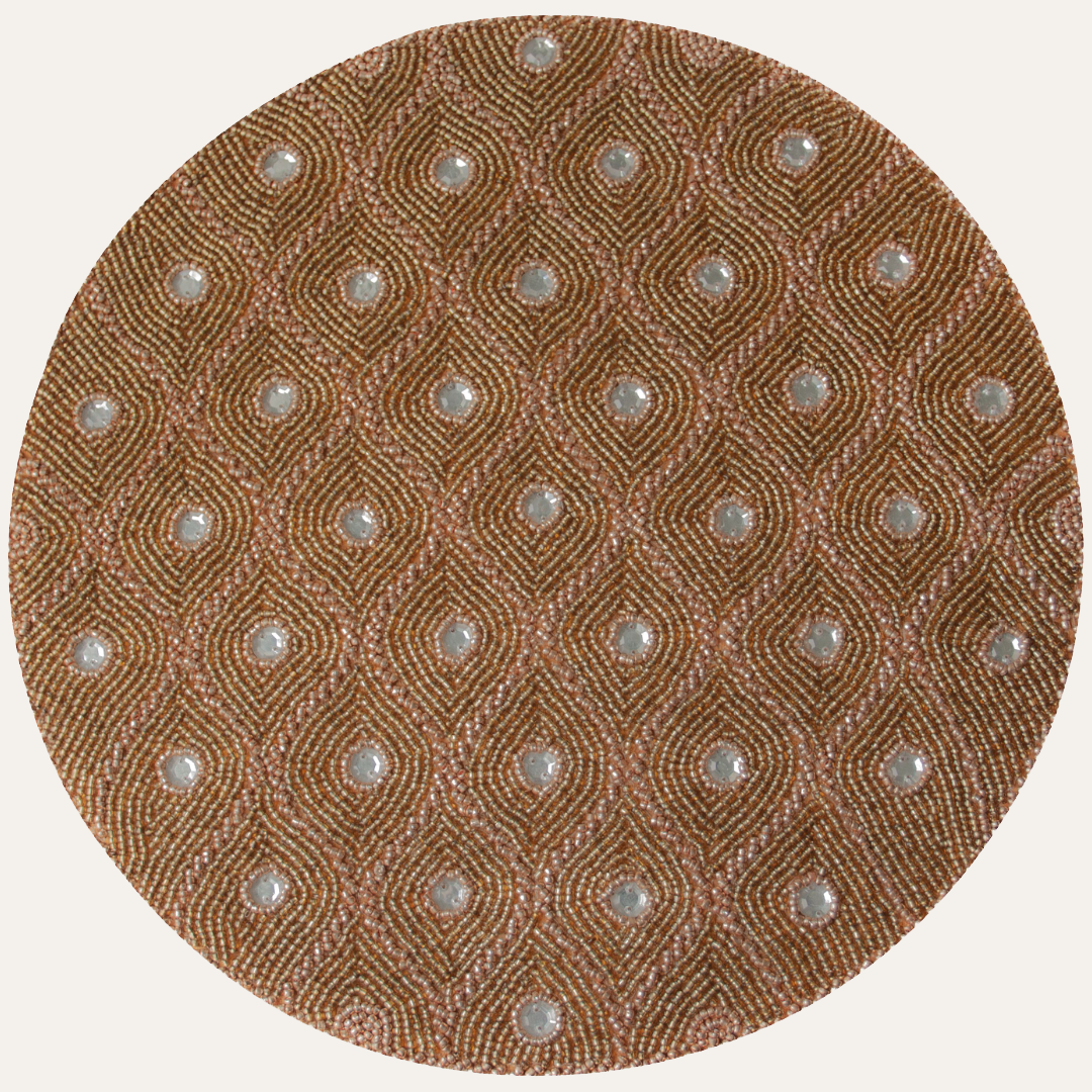 Clement Meadow – Beaded Placemats, The Clement Collection Artistic Decorative Dining Table Décor 14 inch