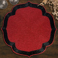 Scarlet Shadow – Beaded Placemats in Deep Red and Black Decorative Dining Table Accent 14 inch