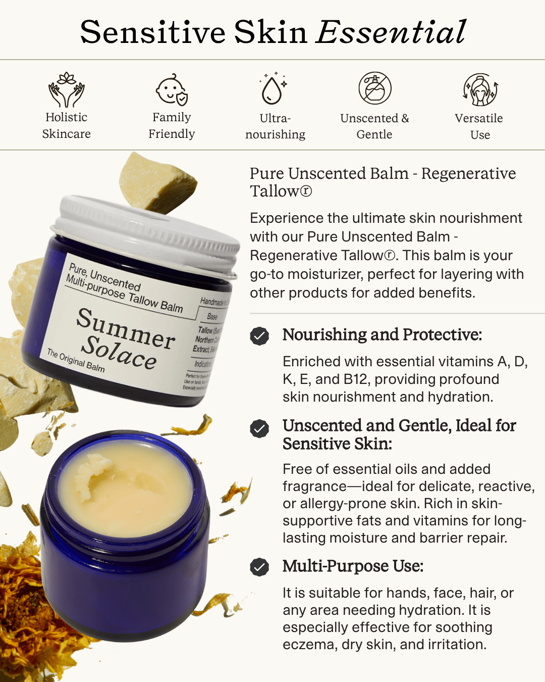 Pure Unscented Tallow – Slow Body Care® Set