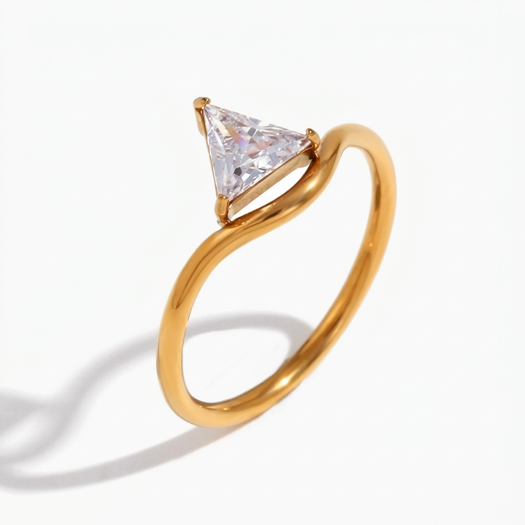 Radiant Gold Cubic Zirconia Ring