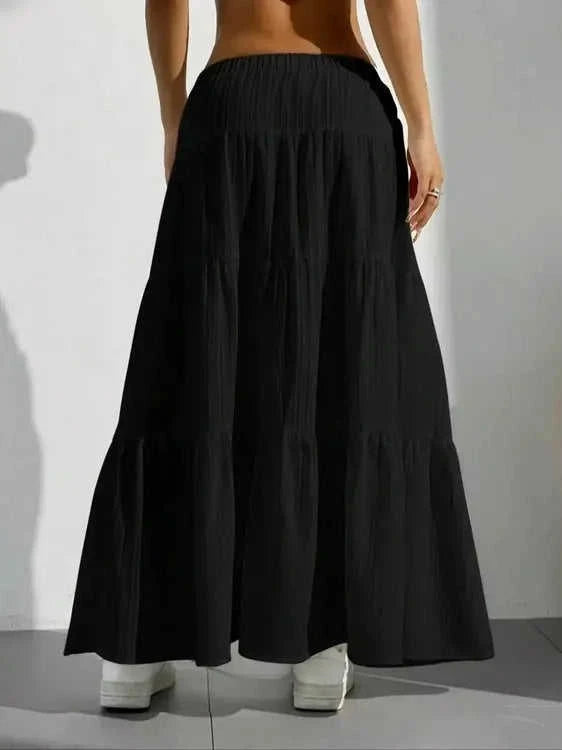 Radically Authentic Flowy Tiered Maxi Skirt Eco My Home Skirt Salty Season LLC ecomyhome.store United States